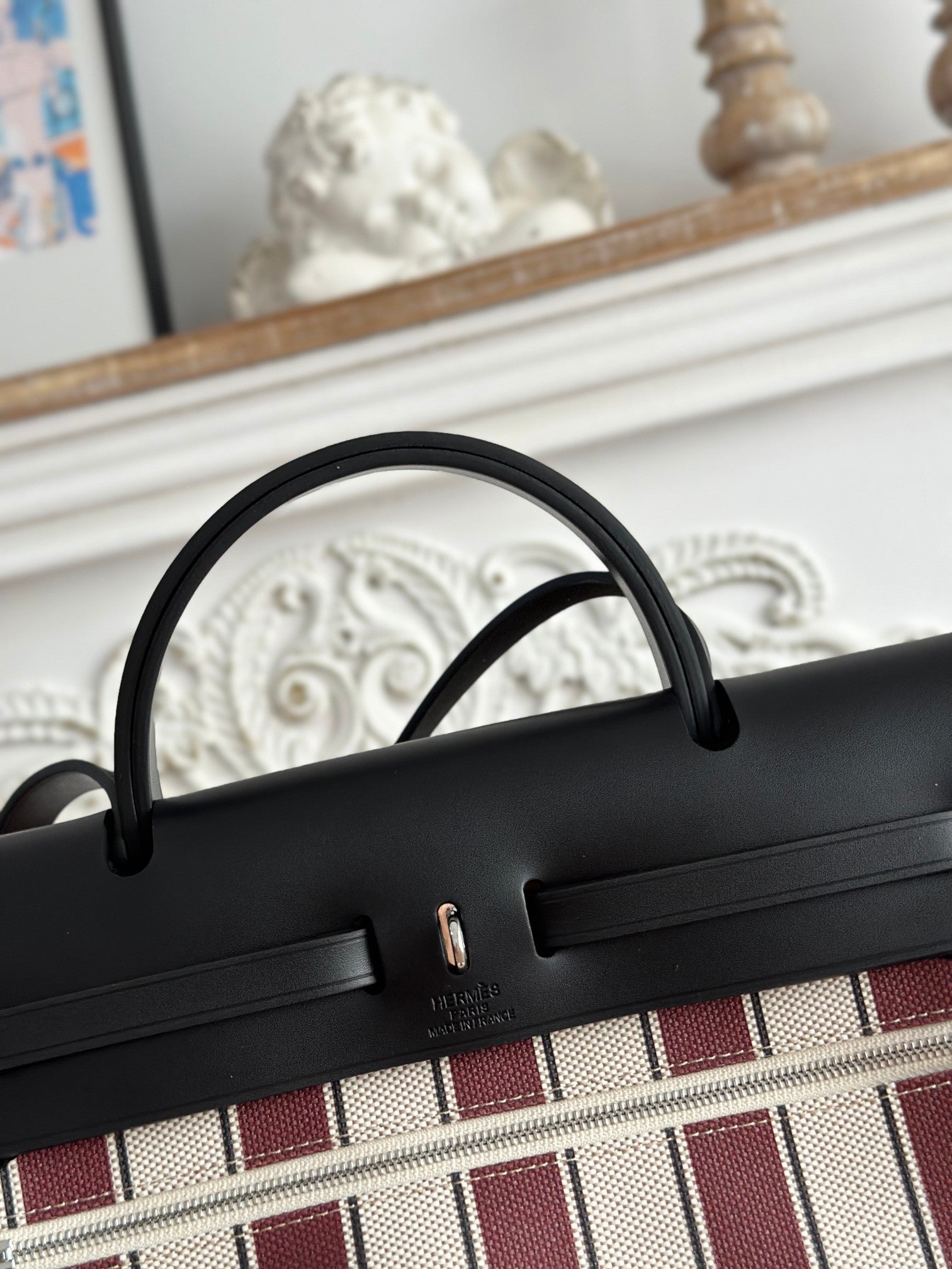 HERBAG ZIP 31 LACKIERTE TASCHE IN BRAUN MIX GELB H PLUME CANVAS