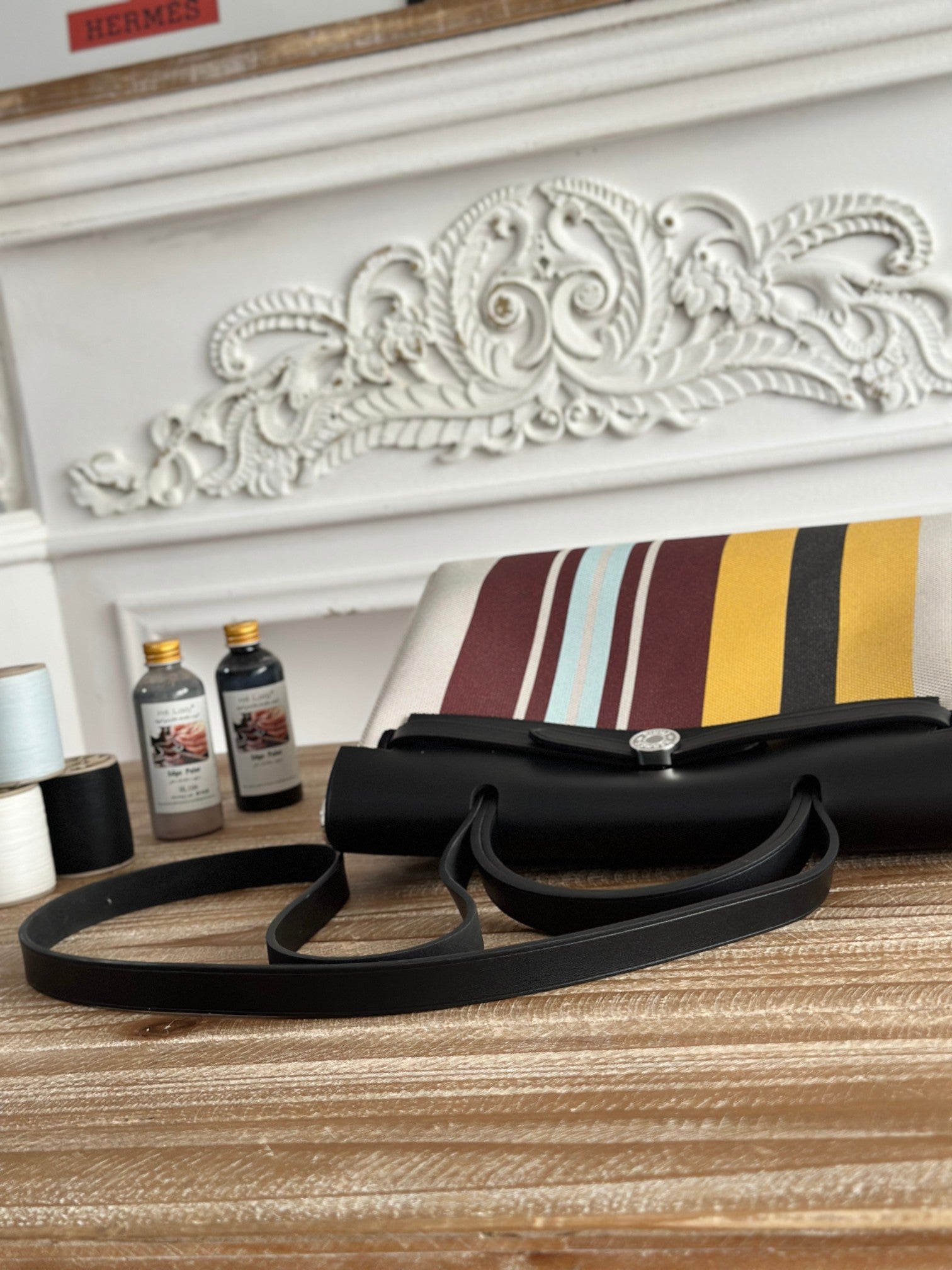 HERBAG ZIP 31 LACKIERTE TASCHE IN BRAUN MIX GELB H PLUME CANVAS