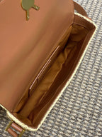 SOLFERINO MEDIUM CROSSBODY BAG 23 IN BEIGE MIX BROWN RAFFIA