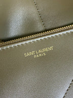 ドローストリングチェーンストラップショルダーバッグ 39 ダークグリーン キルティングカーフスキン