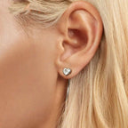 Zarte, schlichte Herzohrringe für Damen BSE1003