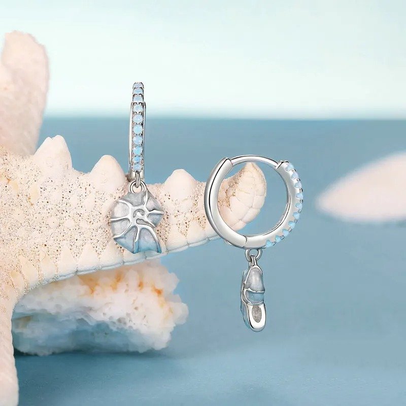 Ohrclips mit Muschelmotiv, hypoallergene Ohrringe