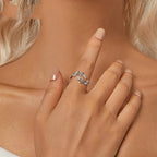 シンプルなリーフの調節可能なリング ラッキーリーフステートメント