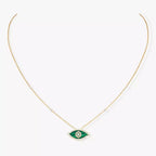 [Imperial Jewelrys]Lucky Eye Diamond Necklace in Rose Gold and Turquoise