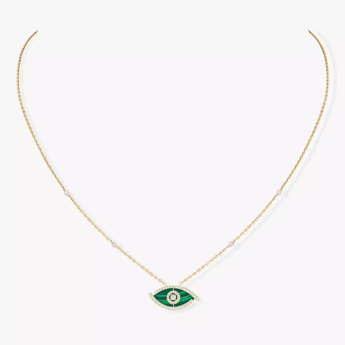 [Imperial Jewelrys]Lucky Eye Diamond Necklace in Rose Gold and Turquoise