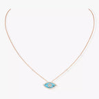 [Imperial Jewelrys]Lucky Eye Diamond Necklace in Rose Gold and Turquoise