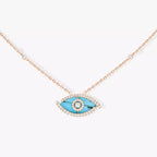 [Imperial Jewelrys]Lucky Eye Diamond Necklace in Rose Gold and Turquoise