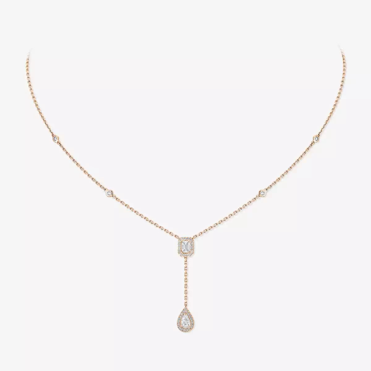 [Imperial] Gold Diamond Tie Necklace
