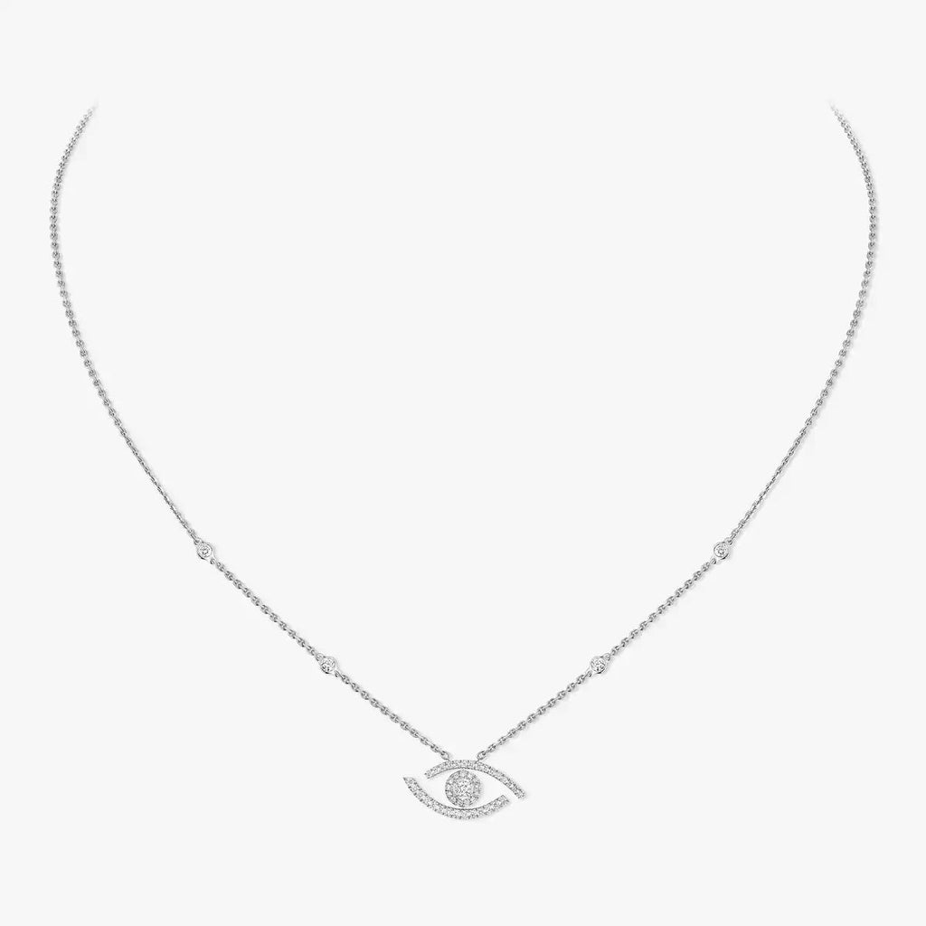[Imperial Jewelrys]Pave_ Diamond Necklace Lucky Eye