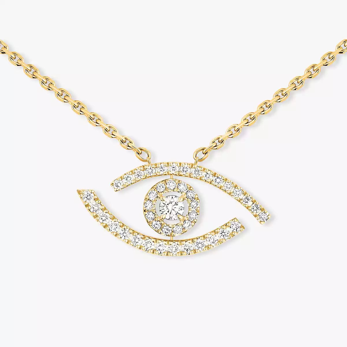 [Imperial Jewelrys]Pave_ Diamond Necklace Lucky Eye