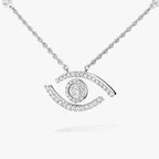 [Imperial Jewelrys]Pave_ Diamond Necklace Lucky Eye