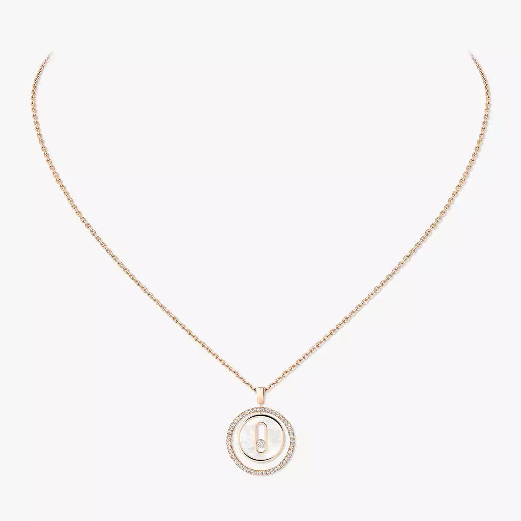 [Imperial Jewelrys]Lucky Move Diamond Necklace in Rose Gold and White Mother-of-Pearl
