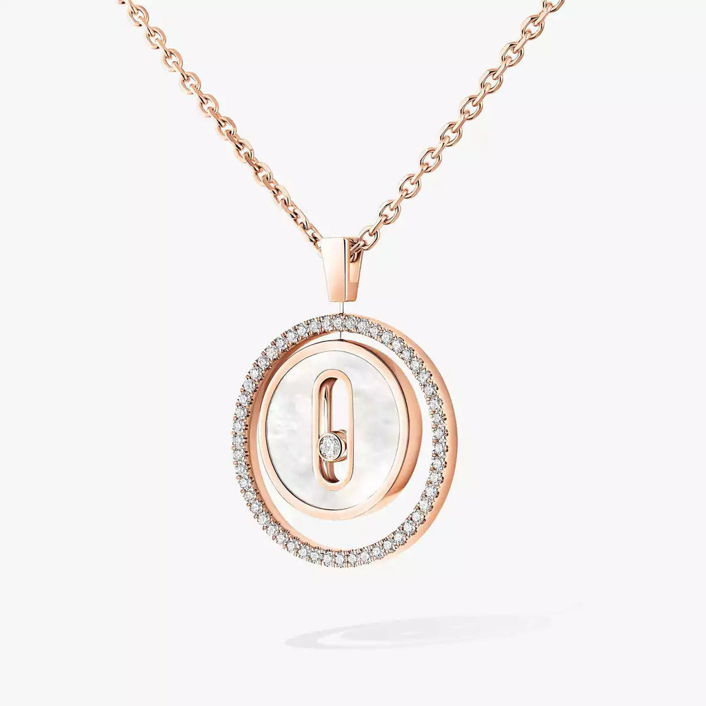 [Imperial Jewelrys]Lucky Move Diamond Necklace in Rose Gold and White Mother-of-Pearl
