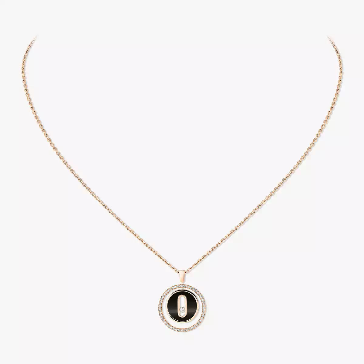 [Imperial Jewelrys]Lucky Move Diamond Necklace in Rose Gold and White Mother-of-Pearl