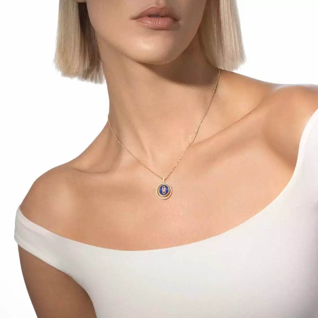[Imperial Jewelrys]Lucky Move Diamond Necklace in Rose Gold and White Mother-of-Pearl