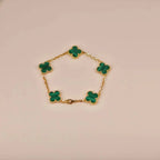 ¡®Imperial¡¯CLOVER 5 MOTIFS MALACHITE BRACELET