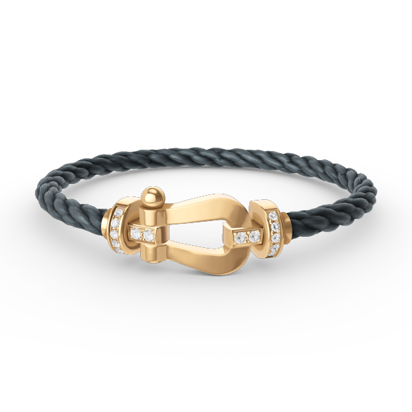 ¡®Imperial¡¯FORCE LARGE HORSESHOE HALF DIAMOND BRACELET GOLD