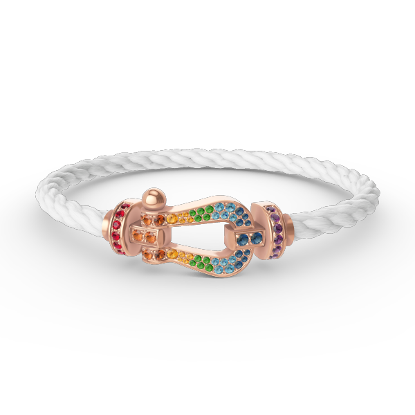 Imperial FORCE Großes Hufeisen-Armband mit farbigen Diamanten in Roségold
