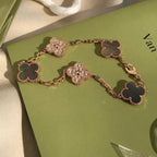 Imperial CLOVER 5 MOTIF GRAUES MOP-DIAMANT-ARMBAND