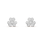 Imperial Frivole Silberne Blumen-Diamant-Ohrringe