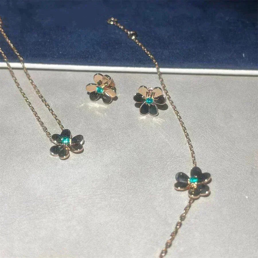 Imperial FRIVOLE BLUMEN-MALACHITE-OHRRINGE