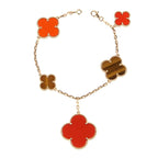 ¡®Imperial¡¯CLOVER BRACELET 5 MOTIFS CARNELIAN TIGER EYE