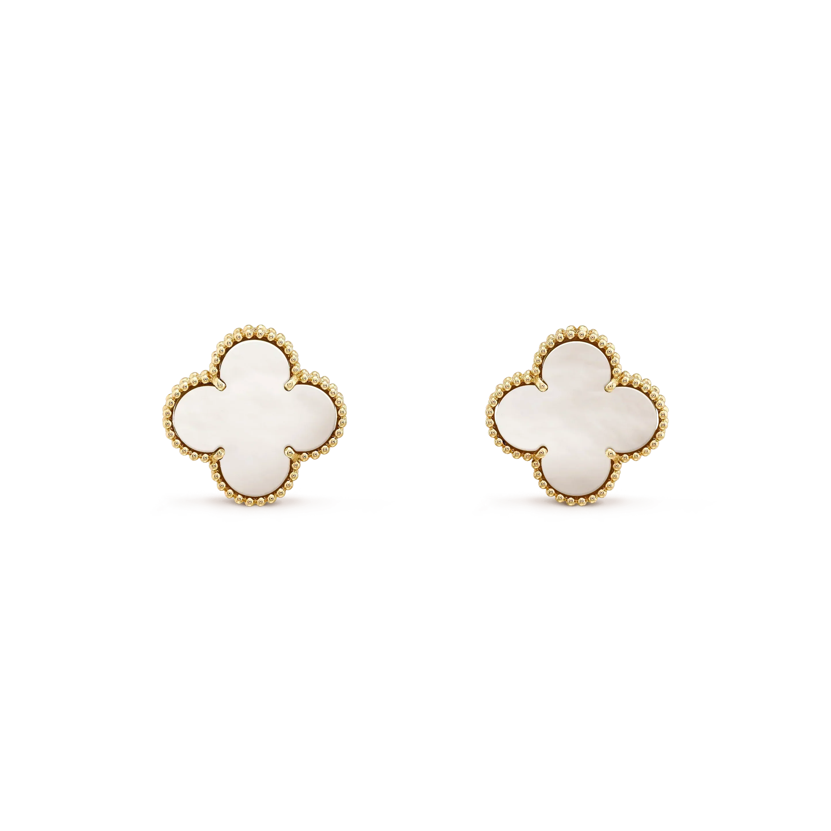 Imperial CLOVER MEDIUM 1 MOTIFS WHITE MOP STUD EARRINGS