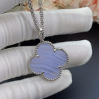 Imperial CLOVER SILVER CHALCEDONY BIG CLOVER NECKLACE