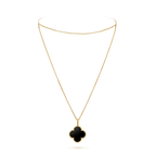 Imperial CLOVER 25MM GOLD ONYX GROSSE KLEE-HALSKETTE