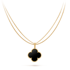 Imperial CLOVER 25MM GOLD ONYX GROSSE KLEE-HALSKETTE