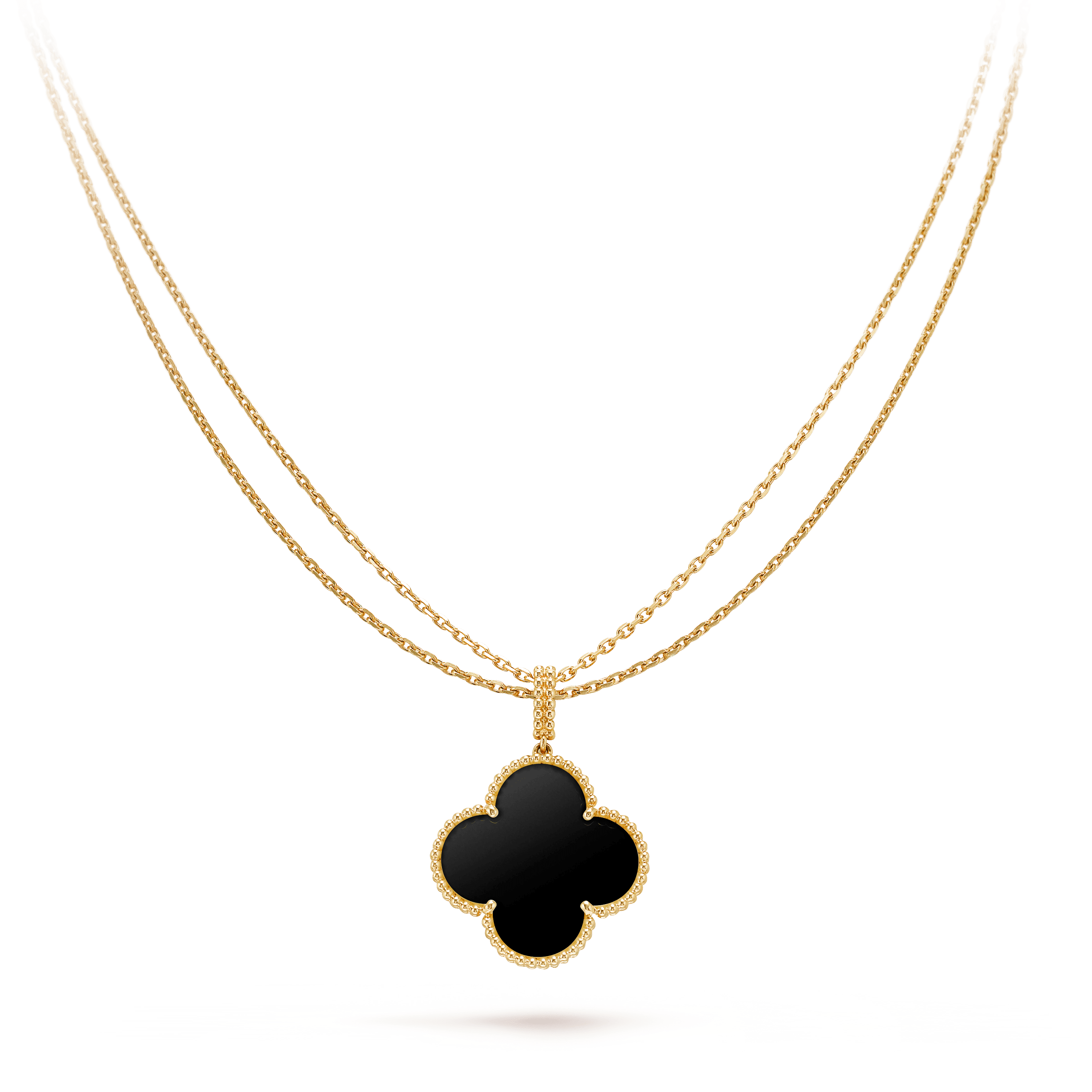 Imperial CLOVER 25MM GOLD ONYX GROSSE KLEE-HALSKETTE