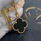 Imperial CLOVER 25MM GOLD ONYX GROSSE KLEE-HALSKETTE