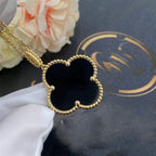 Imperial CLOVER 25MM GOLD ONYX GROSSE KLEE-HALSKETTE