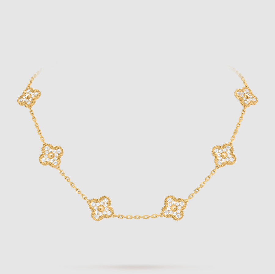 [¡®Imperial¡¯]CLOVER 10 MOTIFS FULL DIAMOND NECKLACE
