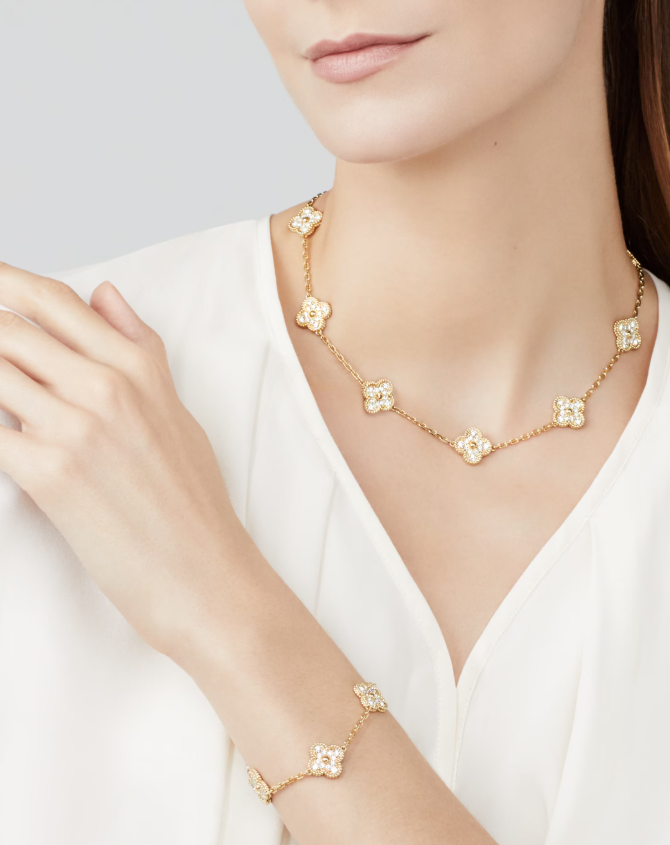 [¡®Imperial¡¯]CLOVER 10 MOTIFS FULL DIAMOND NECKLACE