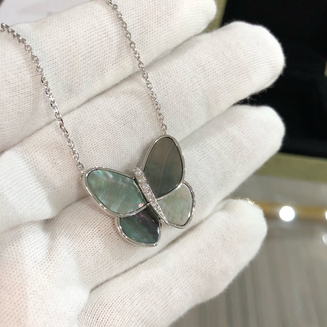 Imperial® Großer Schmetterlingsanhänger aus Silber mit Diamanten