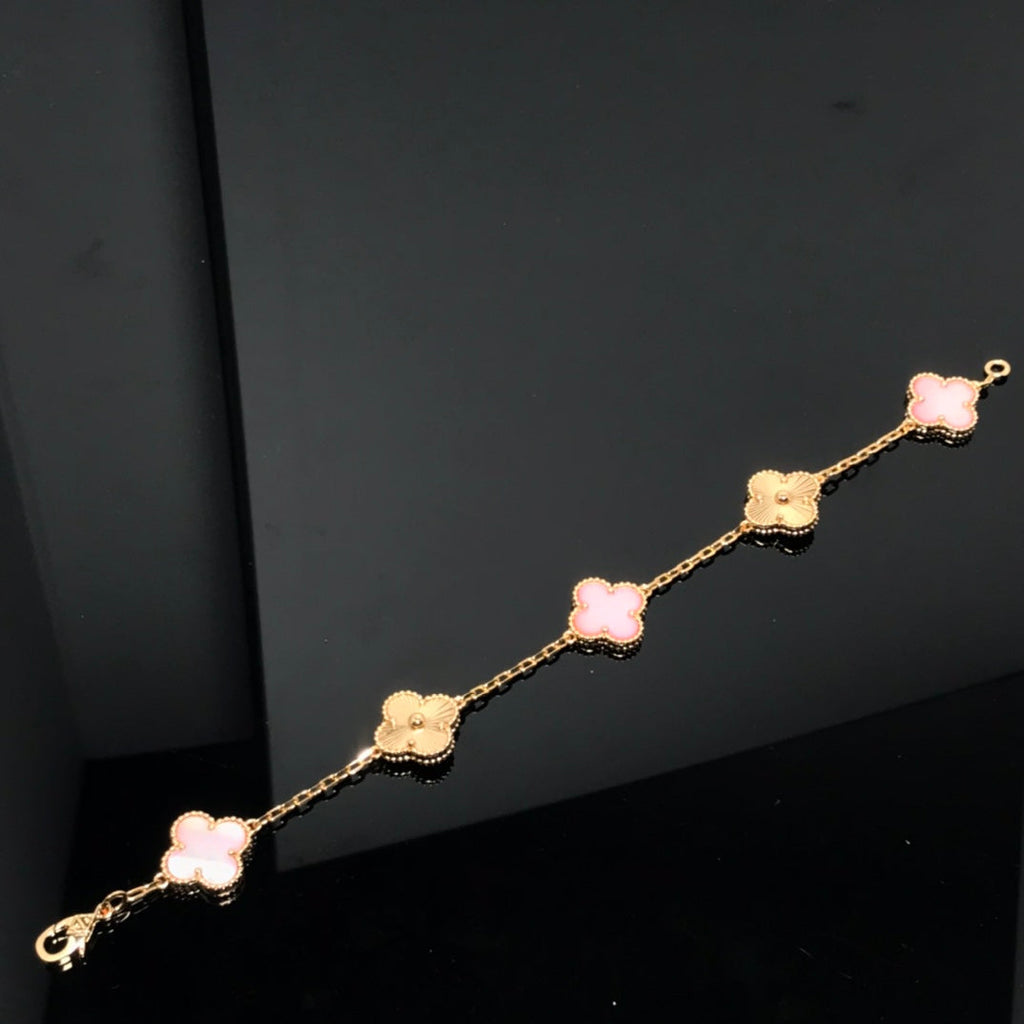 ¡®Imperial¡¯CLOVER BRACELET 5 MOTIF PINK AND PINK GOLD