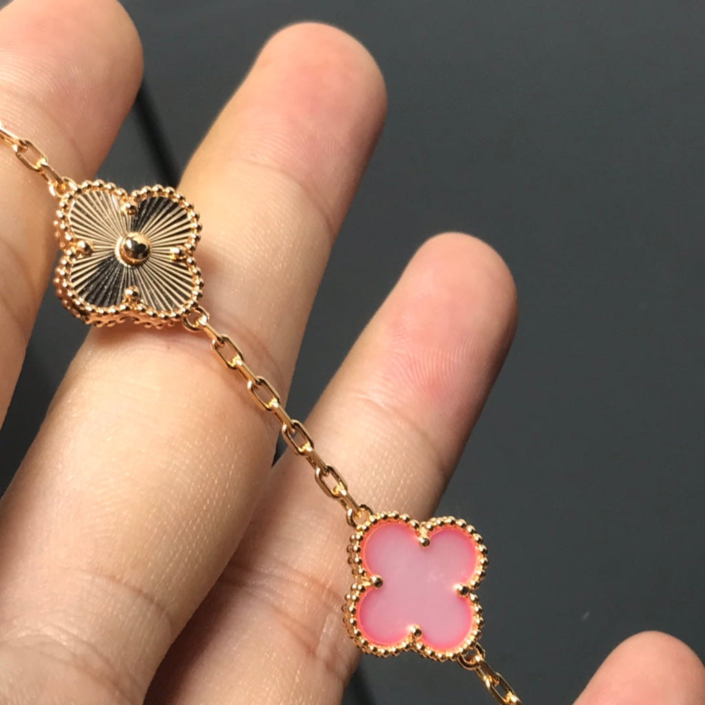 ¡®Imperial¡¯CLOVER BRACELET 5 MOTIF PINK AND PINK GOLD