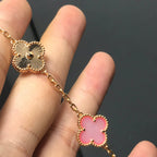 [Imperial]Nueva COLECCIÓN DE BRAZALETE TREBOL 5 MOTIVOS MADRE PERLA ROSA