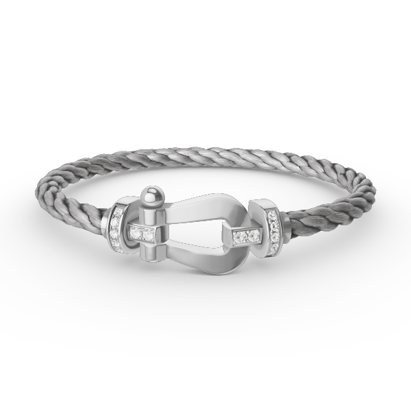 ¡®Imperial¡¯FORCE LARGE HORSESHOE HALF DIAMOND BRACELET SILVER