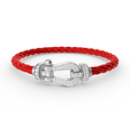 Imperial FORCE Großes Hufeisen Volldiamant-Armband Silber