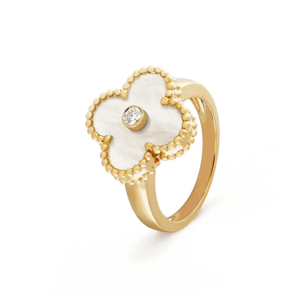 Imperial CLOVER PINK MOP RING GOLD DIAMOND