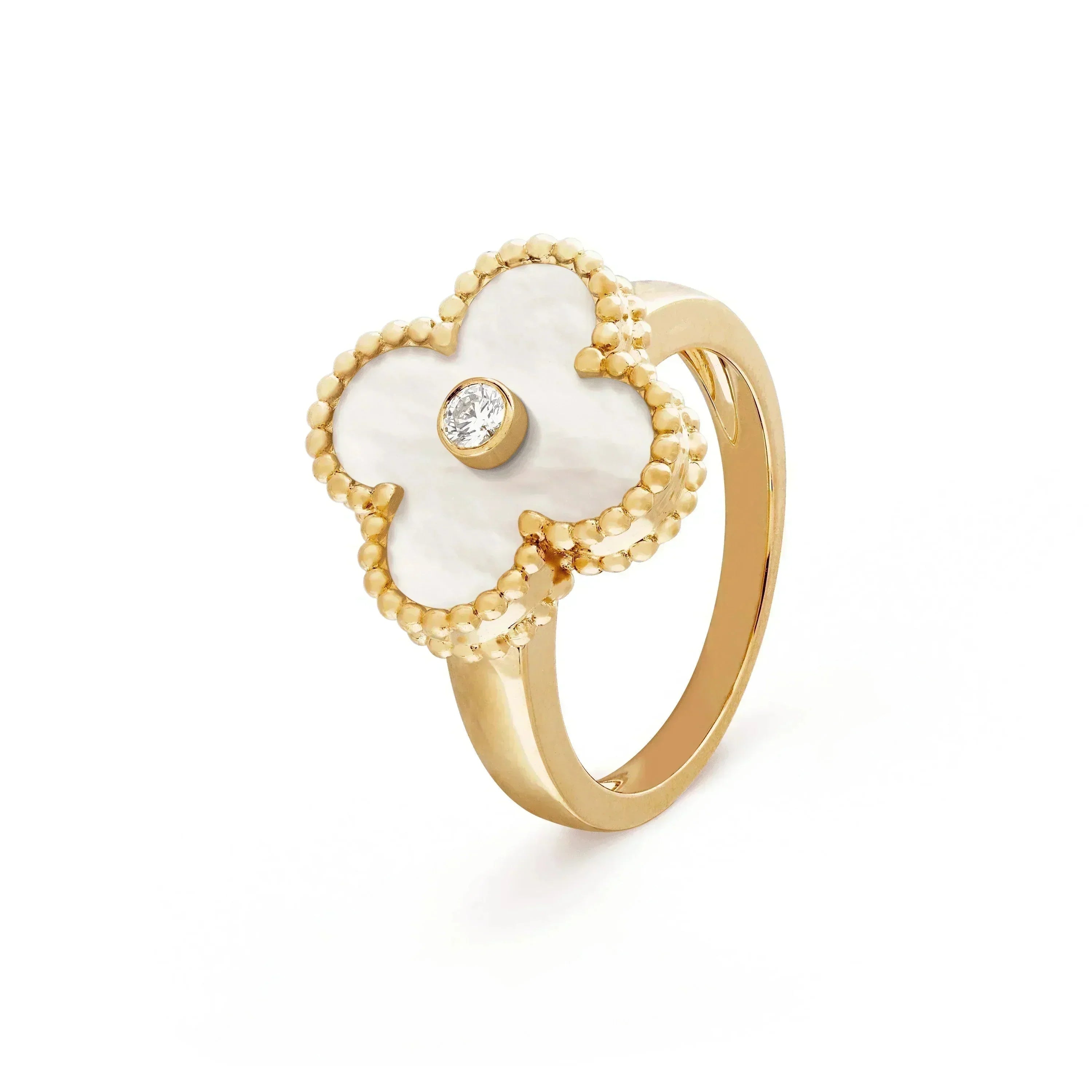 Imperial CLOVER PINK MOP RING GOLD DIAMOND